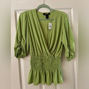 Ashley Stewart, brand new, women’s size 14/16, parrot green blouse.